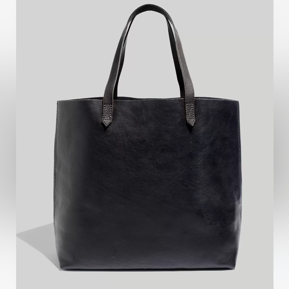 Madewell Black Leather Transport Tote Bag
